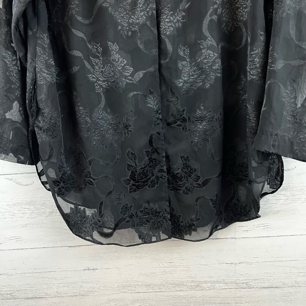 Victoria’s Secret Vintage Black Lace Mesh Topper Blouse Size S - Picture 4 of 8